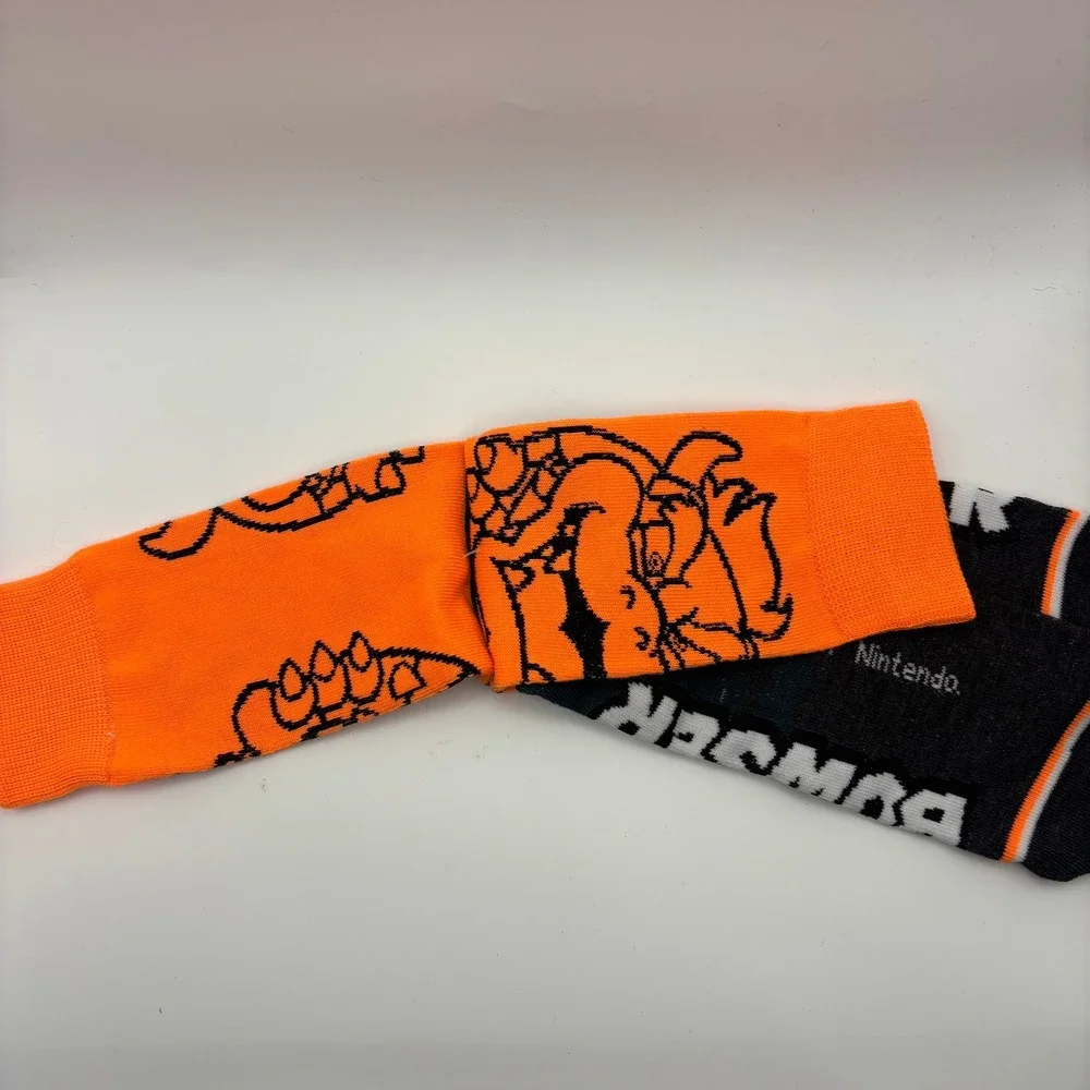 Nintendo Super Mario Bowser Adult Crew Socks Orange Black 2021